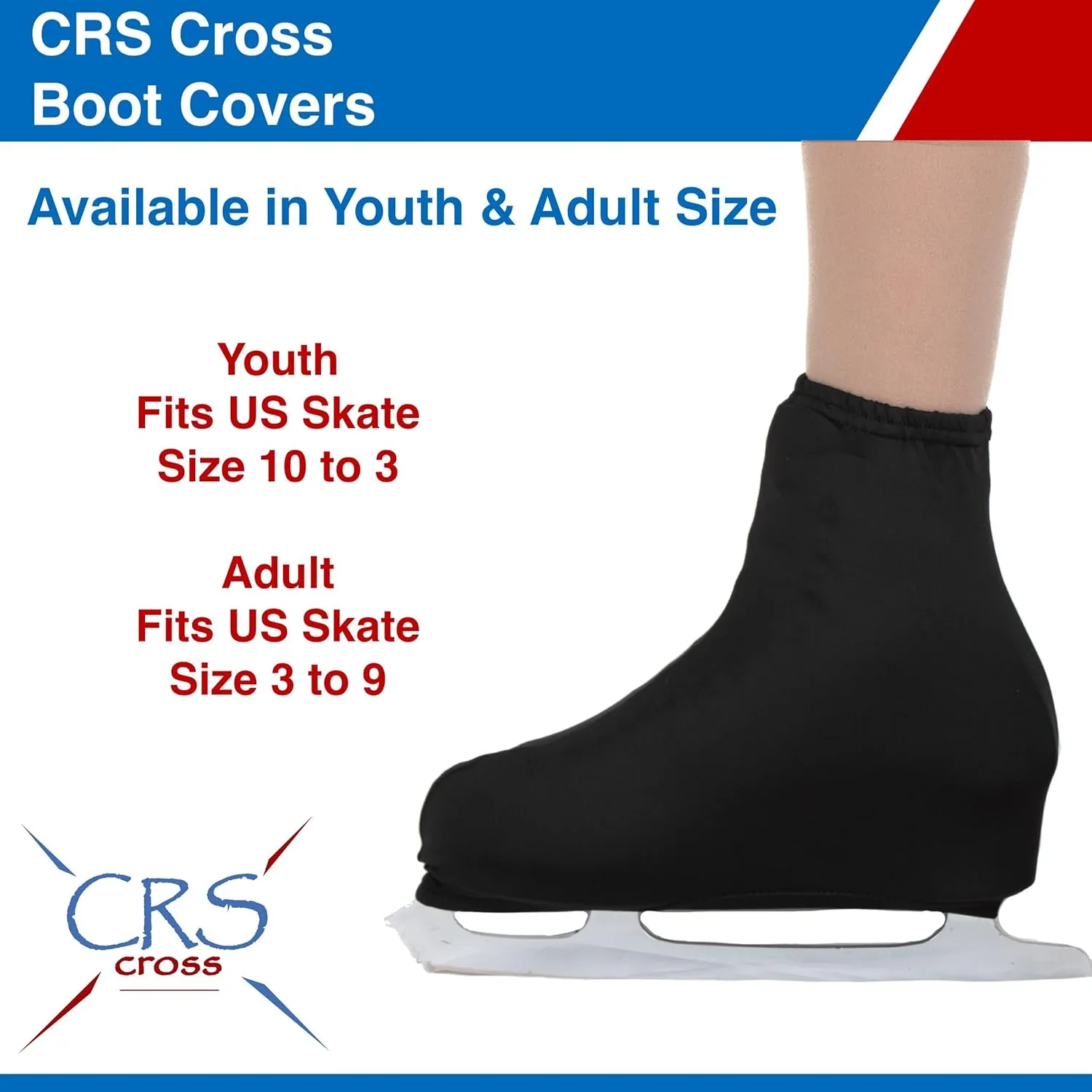 CRS Cross Skating Boot Covers Lycra Ice Skate Covers. Performance Ready Protection for Figure Skates, Ice Skating, Roller Skates.
