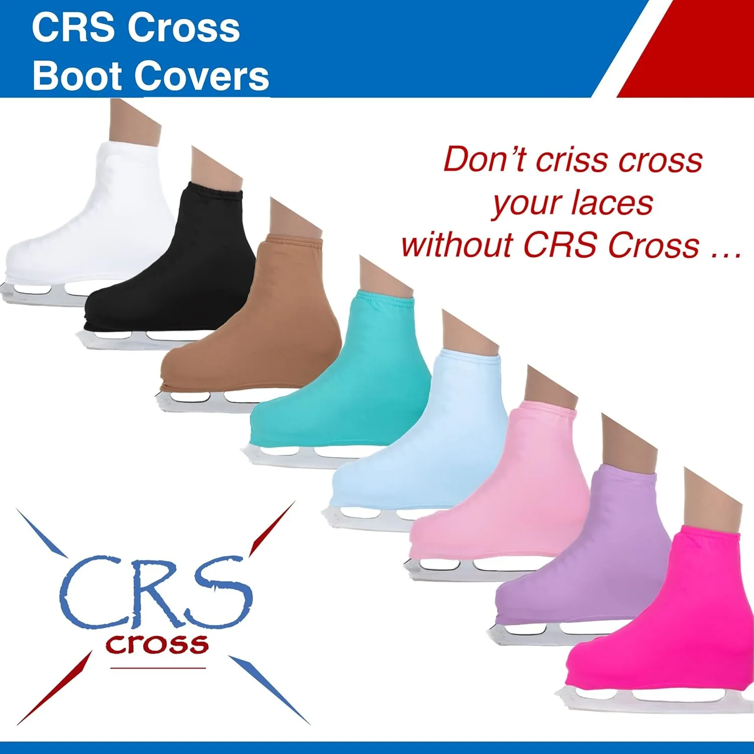 CRS Cross Skating Boot Covers Lycra Ice Skate Covers. Performance Ready Protection for Figure Skates, Ice Skating, Roller Skates.