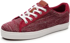 Cull4U Women's Flexible Knitting Low-Top Sneaker Shoe (8 M US,Burgundy)