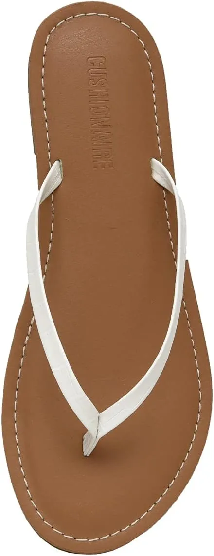 CUSHIONAIRE Women's Cora Flat Flip Flop Sandal with  Comfort