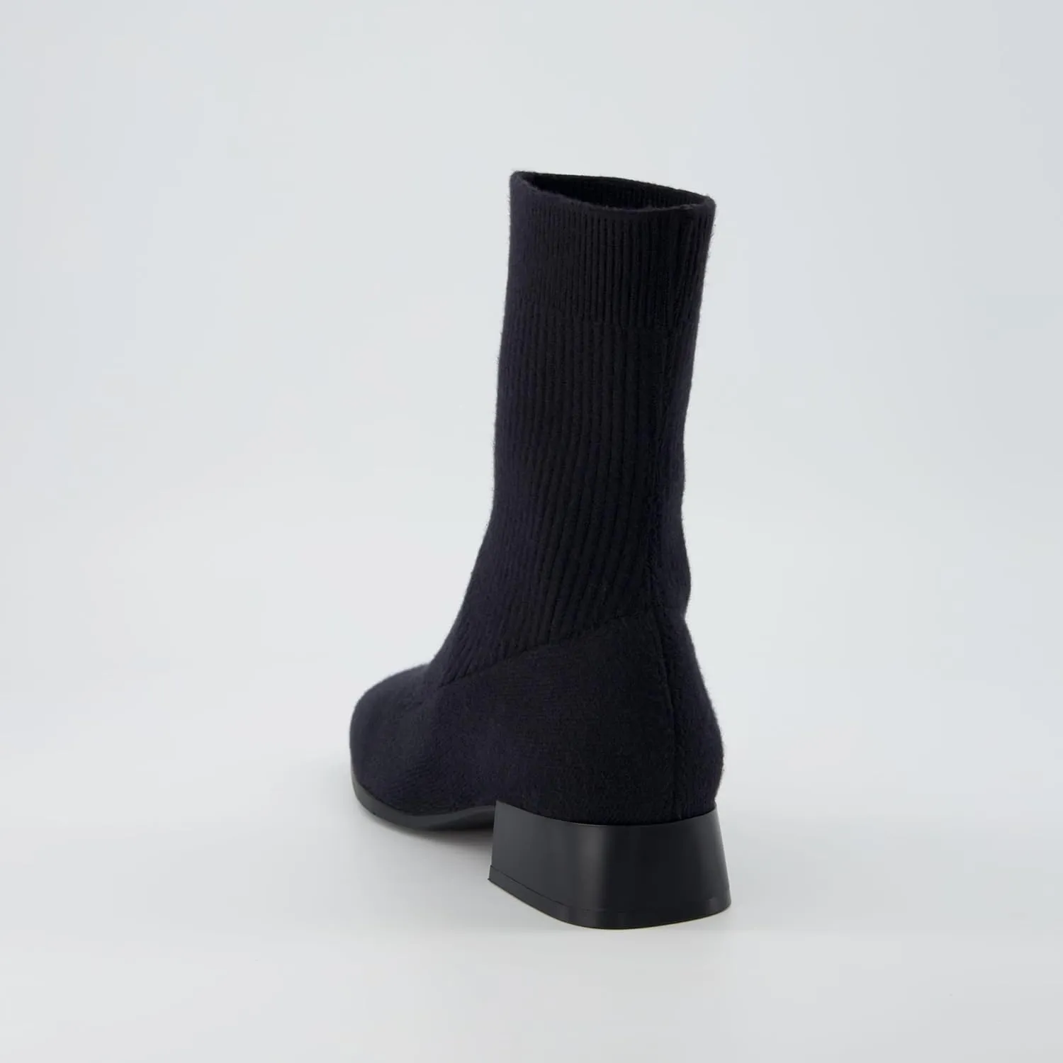 CUSHIONAIRE Women's Russel Knit Ankle Boot with Block Heel  Memory Foam, Wide Widths Available