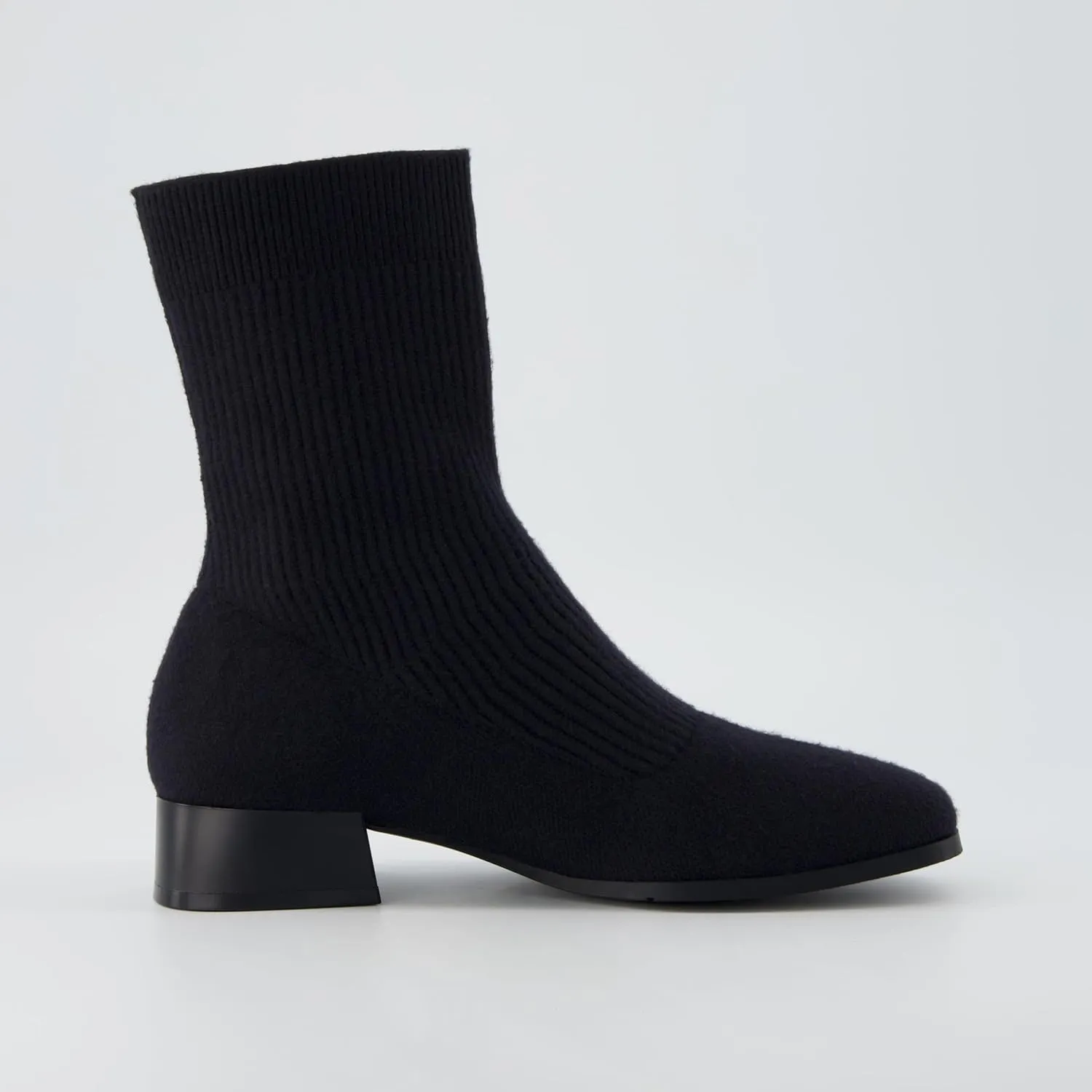CUSHIONAIRE Women's Russel Knit Ankle Boot with Block Heel  Memory Foam, Wide Widths Available