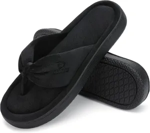 Dannto Women's House Slippers Memory Foam Flip Flops Thong Indoor Shoes Open Toe