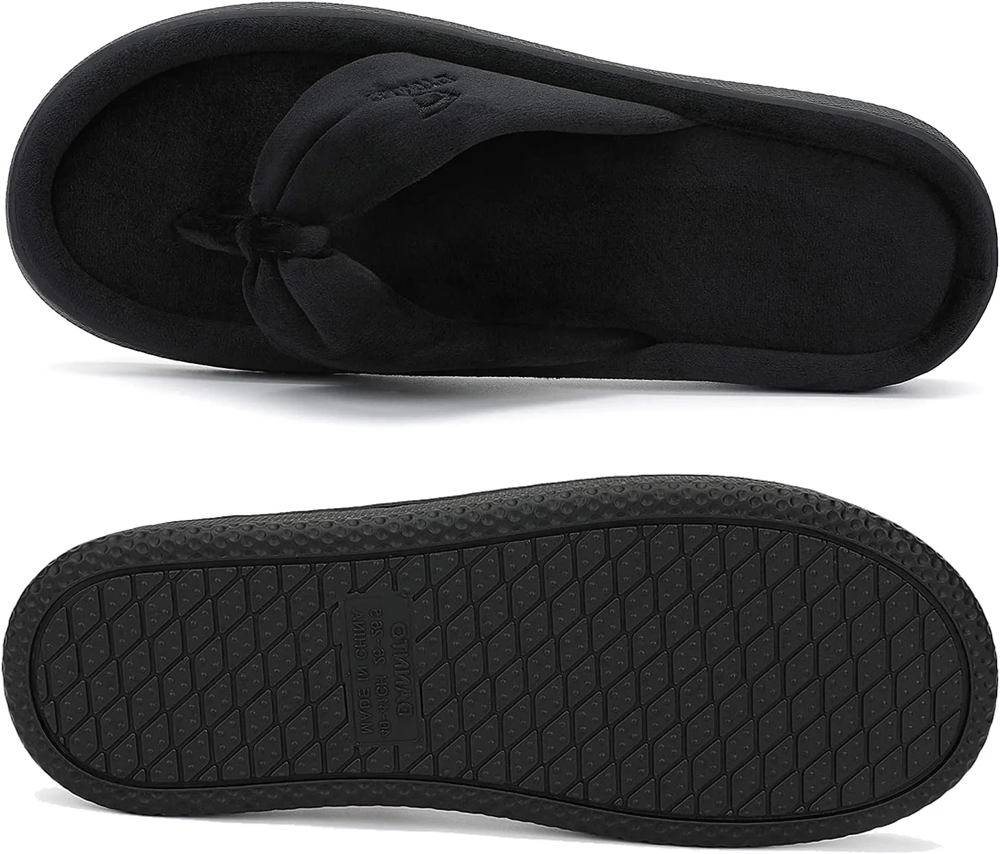 Dannto Women's House Slippers Memory Foam Flip Flops Thong Indoor Shoes Open Toe