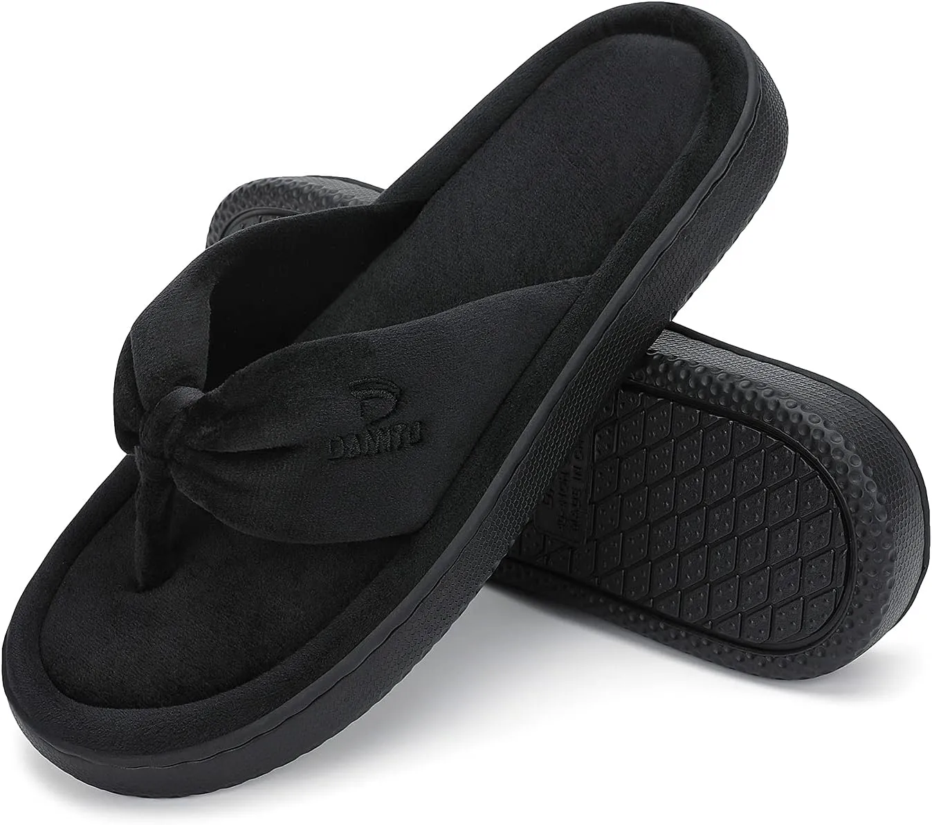 Dannto Women's House Slippers Memory Foam Flip Flops Thong Indoor Shoes Open Toe