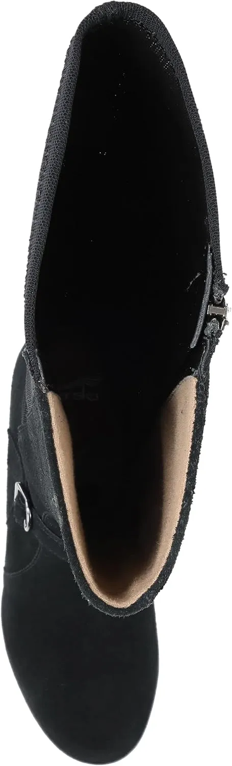 Dansko Shelia Wedge Boot for Women - Durable Waterproof Leathers and Leather-Stacked Heel - Buckle Detail and Tall Shaft for Seasonal Style
