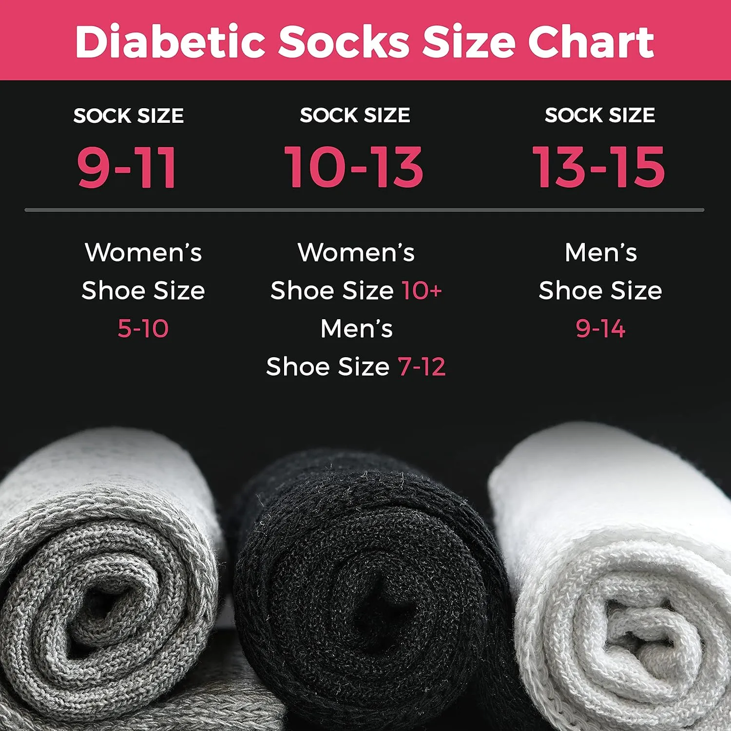 Debra Weitzner Diabetic Socks For Men and Women Loose Fit Non-Binding Cotton Crew Socks 6 Pairs