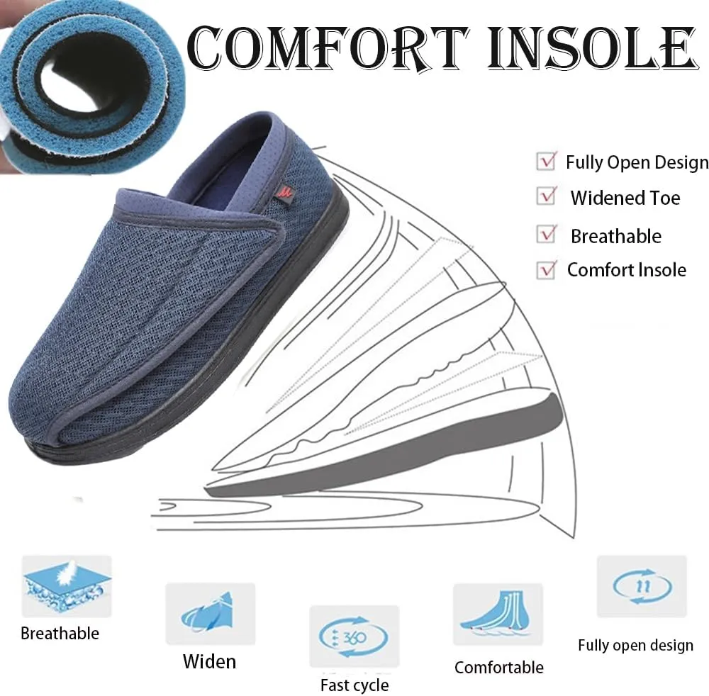 Diabetic Extra Wide Width Shoes for Men Breathable Mesh Walking Shoes Walking Shoes for Elderly,Edema,Swollen Feet