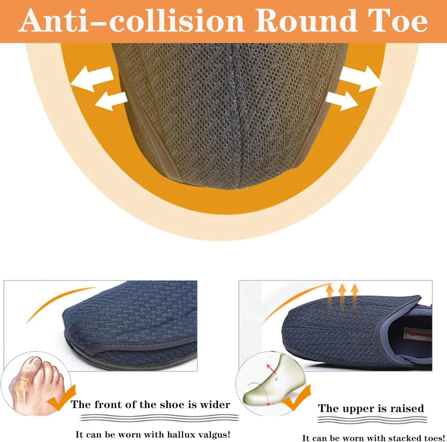 Diabetic Extra Wide Width Shoes for Men Breathable Mesh Walking Shoes Walking Shoes for Elderly,Edema,Swollen Feet