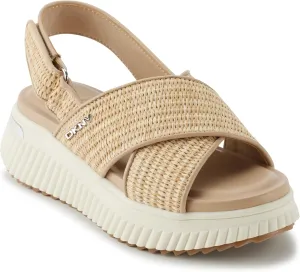 DKNY Women's Malai Woven Crisscross Slingback Platform Sandal