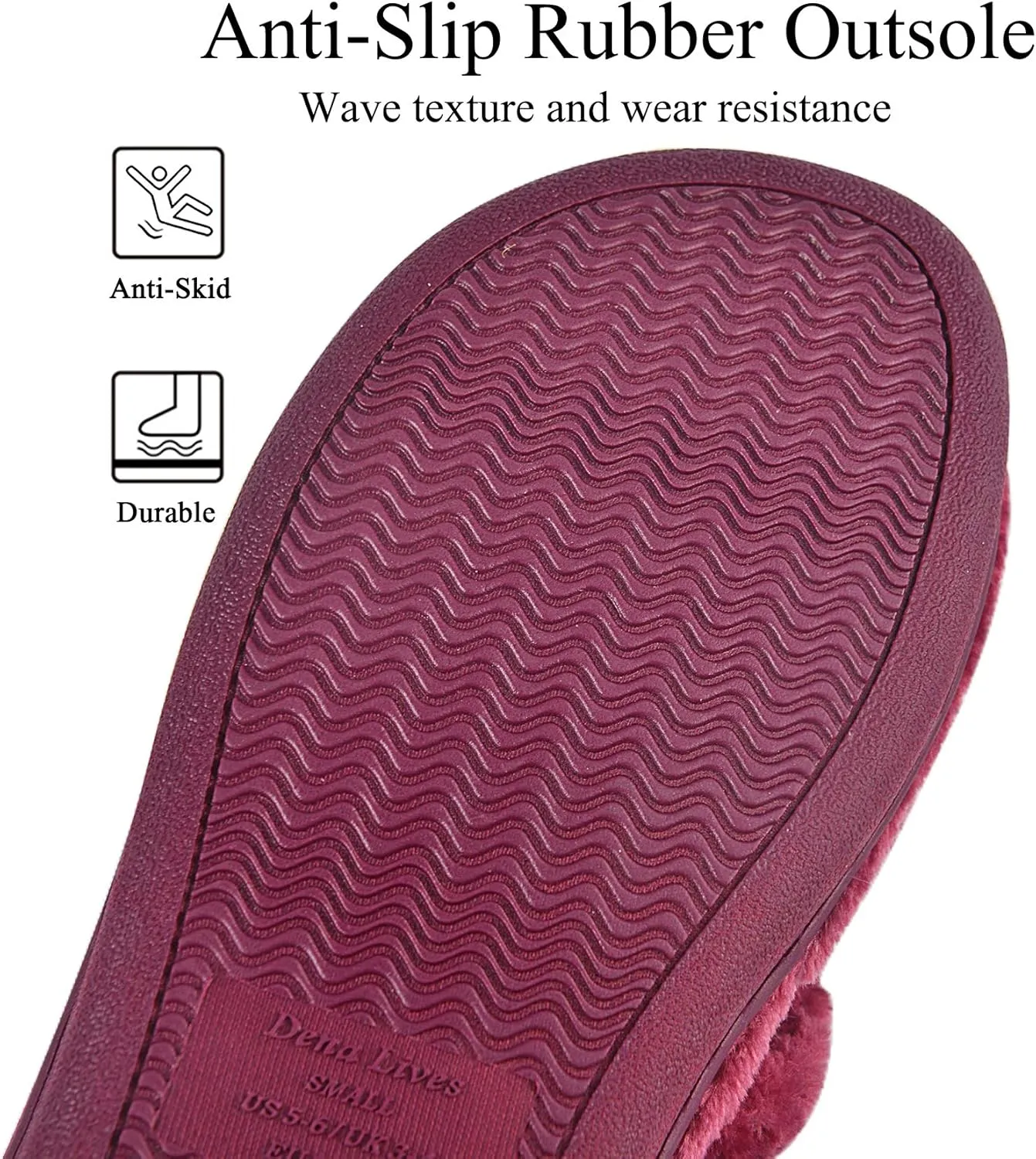 DL Women's Flip Flop Memory Foam Slippers with Cozy Terry Lining Soft Thong Slippers Slip on House Shoes with Indoor Outdoor Arch Support Rubber Sole