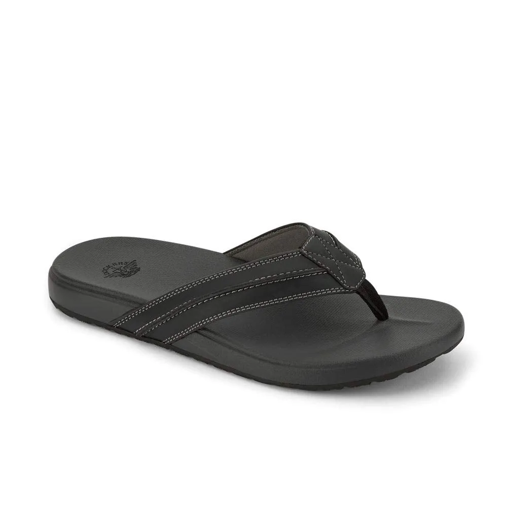 DOCKERS Mens Freddy Casual Flip-Flop Sandal Shoe, Black, 10 M