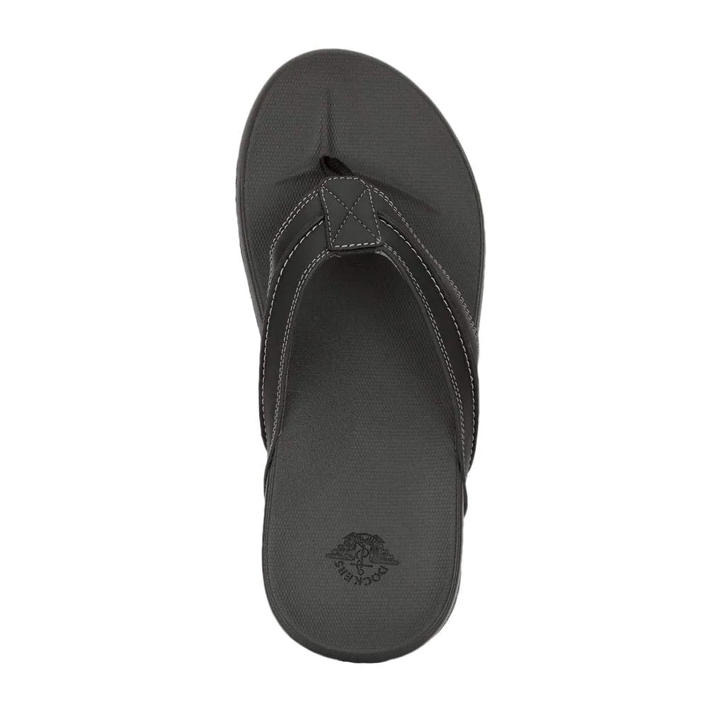 DOCKERS Mens Freddy Casual Flip-Flop Sandal Shoe, Black, 10 M