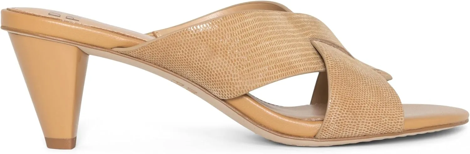 Donald Pliner AYLLY Slip-On Dress Sandals 2.5” Heel Slip-On Heeled Sandals for Women, Crisscross Upper, Memory Foam Insole, Summer Heels, Comfortable Heels for Women