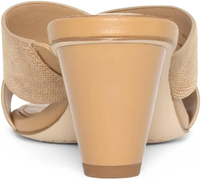 Donald Pliner AYLLY Slip-On Dress Sandals 2.5” Heel Slip-On Heeled Sandals for Women, Crisscross Upper, Memory Foam Insole, Summer Heels, Comfortable Heels for Women