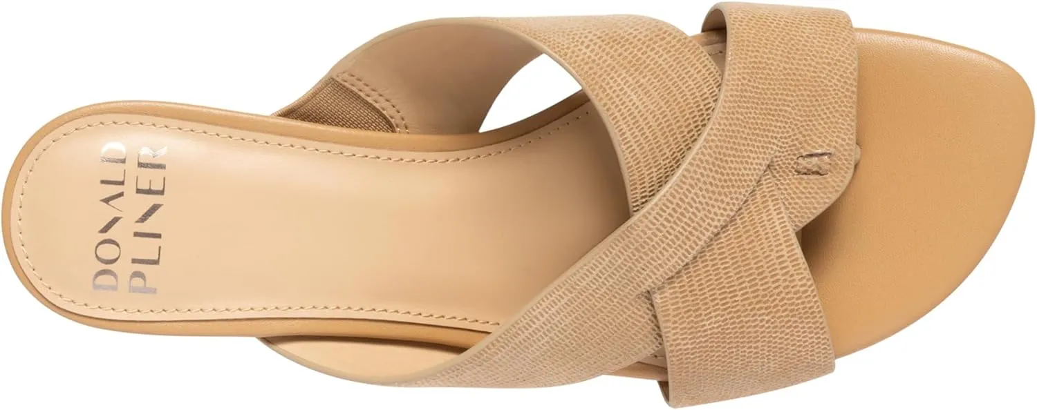 Donald Pliner AYLLY Slip-On Dress Sandals 2.5” Heel Slip-On Heeled Sandals for Women, Crisscross Upper, Memory Foam Insole, Summer Heels, Comfortable Heels for Women