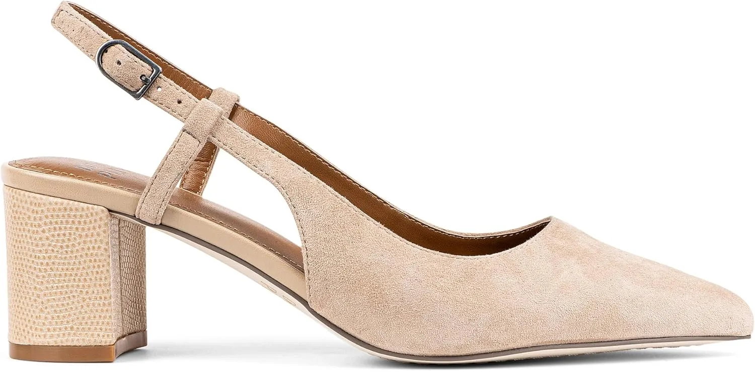 Donald Pliner Women’s SHANIE Slingback Pump Heel, 2" Block Heel Shoes for Comfort, Women’s Heels with Padded Insole