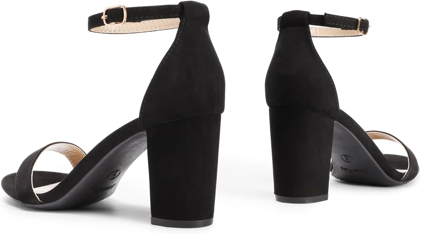 DREAM PAIRS Women's Chunk Low Heel Pump Sandals