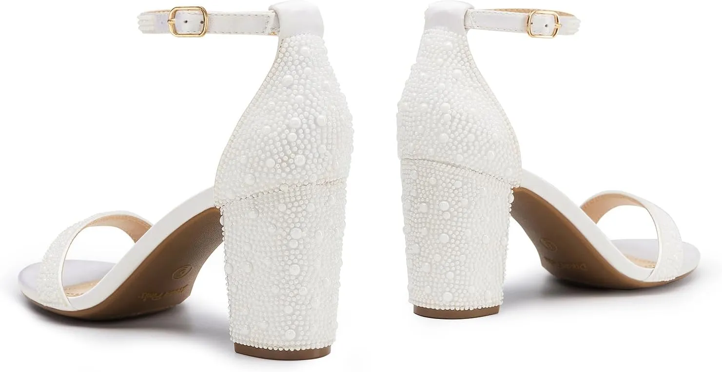 DREAM PAIRS Women's Chunk Low Heel Pump Sandals