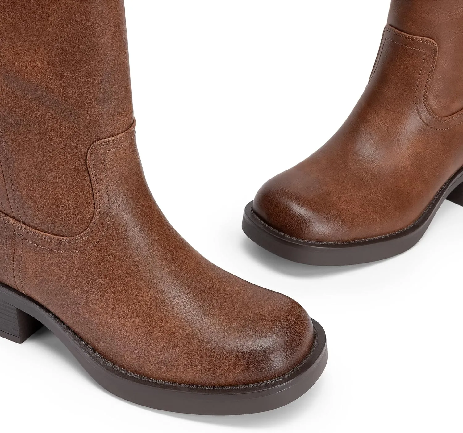 DREAM PAIRS Womens Knee High Boots Square Toe Platform Chunky Block Heel Banana Campus Boots for Women Comfortable Low Heel Side Zipper Womens Riding Tall Boots