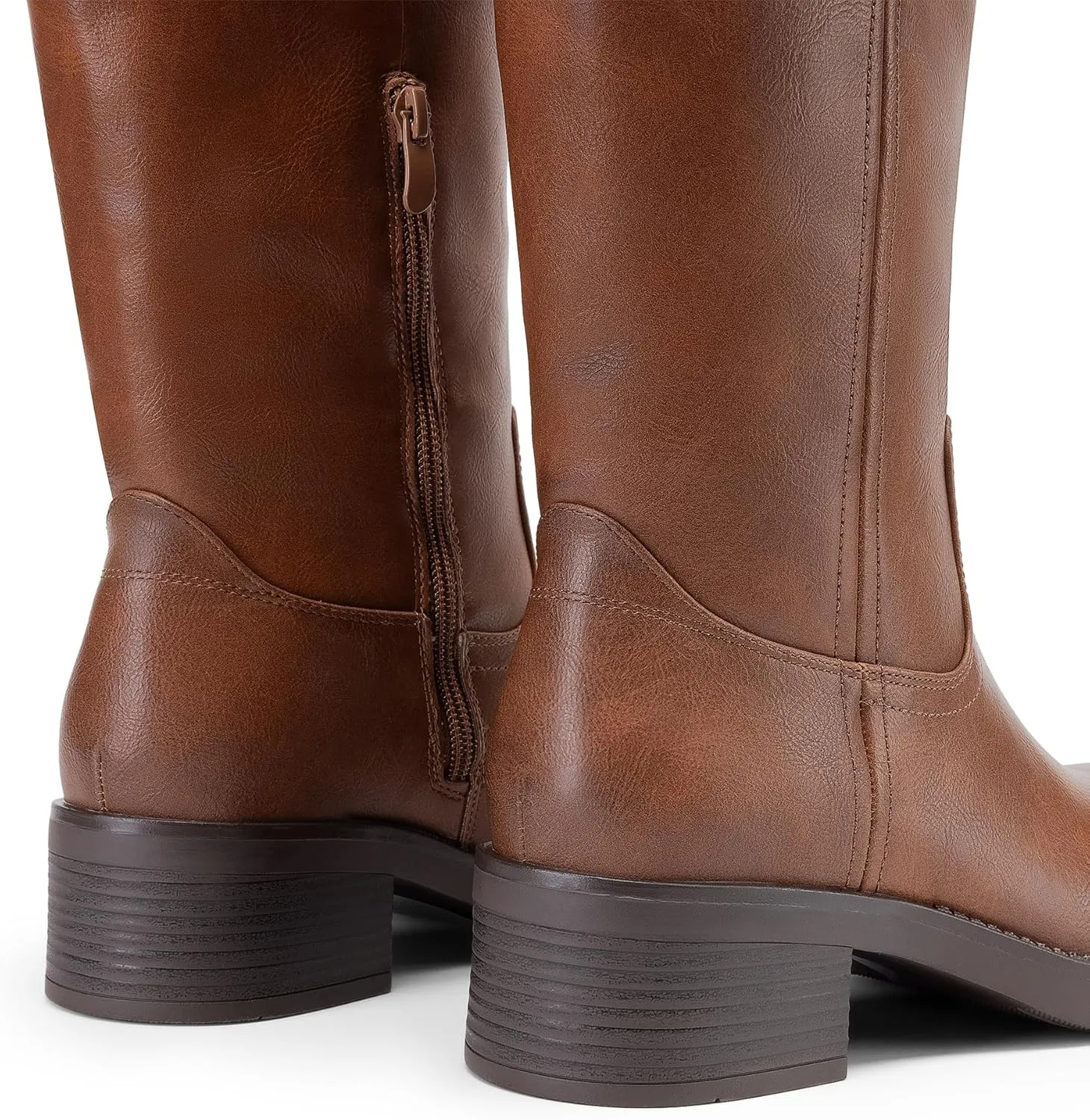 DREAM PAIRS Womens Knee High Boots Square Toe Platform Chunky Block Heel Banana Campus Boots for Women Comfortable Low Heel Side Zipper Womens Riding Tall Boots