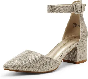 DREAM PAIRS Women's Low Heel Pump Shoes