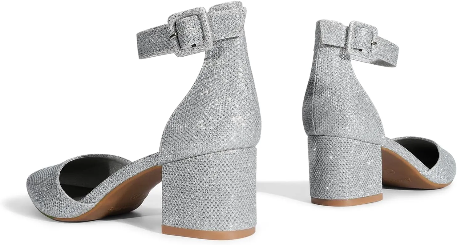 DREAM PAIRS Women's Low Heel Pump Shoes