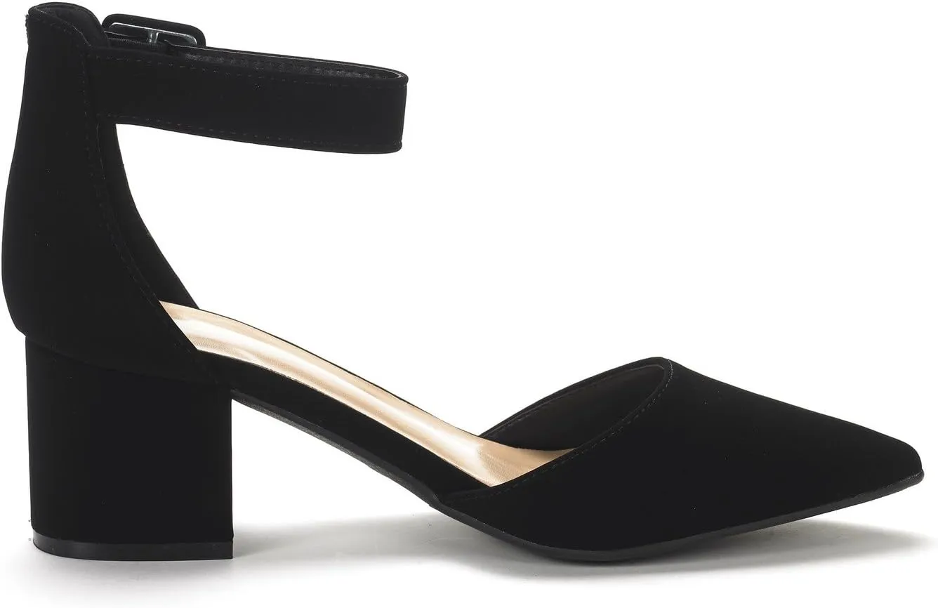 DREAM PAIRS Women's Low Heel Pump Shoes