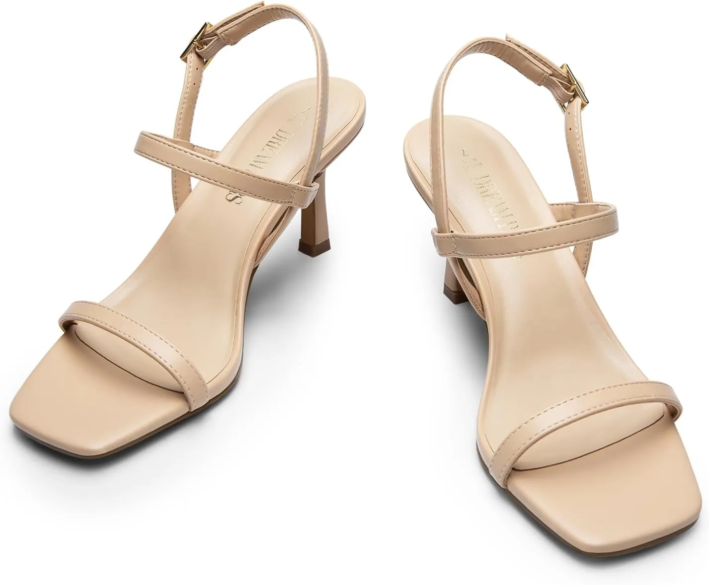DREAM PAIRS Womens Slingback Heels Square Open Toe Strappy Sandals Ankle Strap High Heeled Dressy Shoes