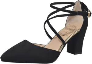 Dress Sandals Women Low Heel Ankle Strappy Closed Toe Elegant Ladies Formal Pumps Summer Work Office Shoes