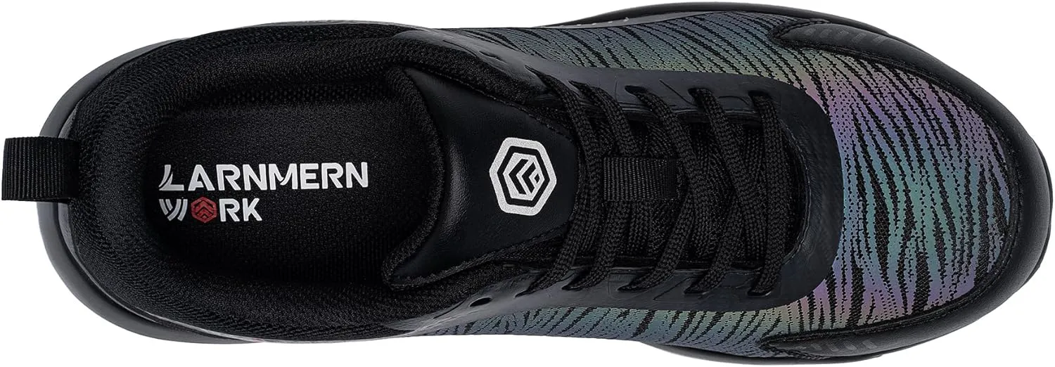 DYKHMILY Steel Toe Shoes for Men Air Cushion Safety Shoe Pull On Comfortable Work Breathable Lightweight Tennis Sneakers