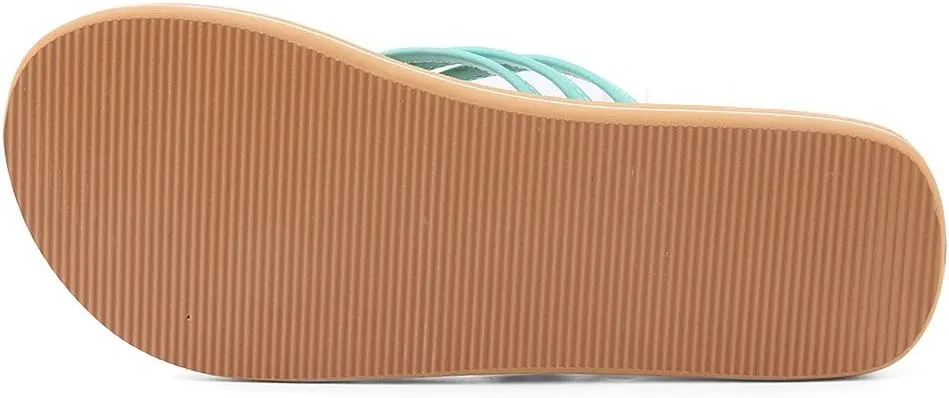 eBigValue Stylish Women’s Flip Flops – High-Fashion Rubber Sole, Soft Fabric Straps, Versatile & Trendy for All-Day Comfort
