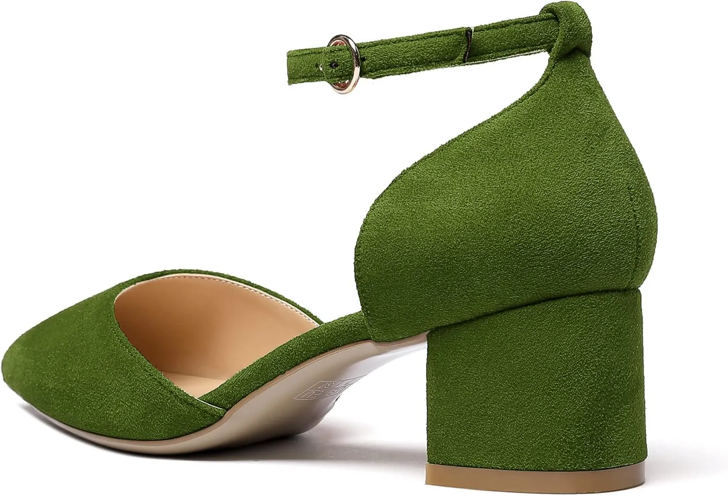 Eldof Pointed Toe Pumps,Ankle Strap Chic Pumps,Classy Block Heel 2" Heel for Office Dress