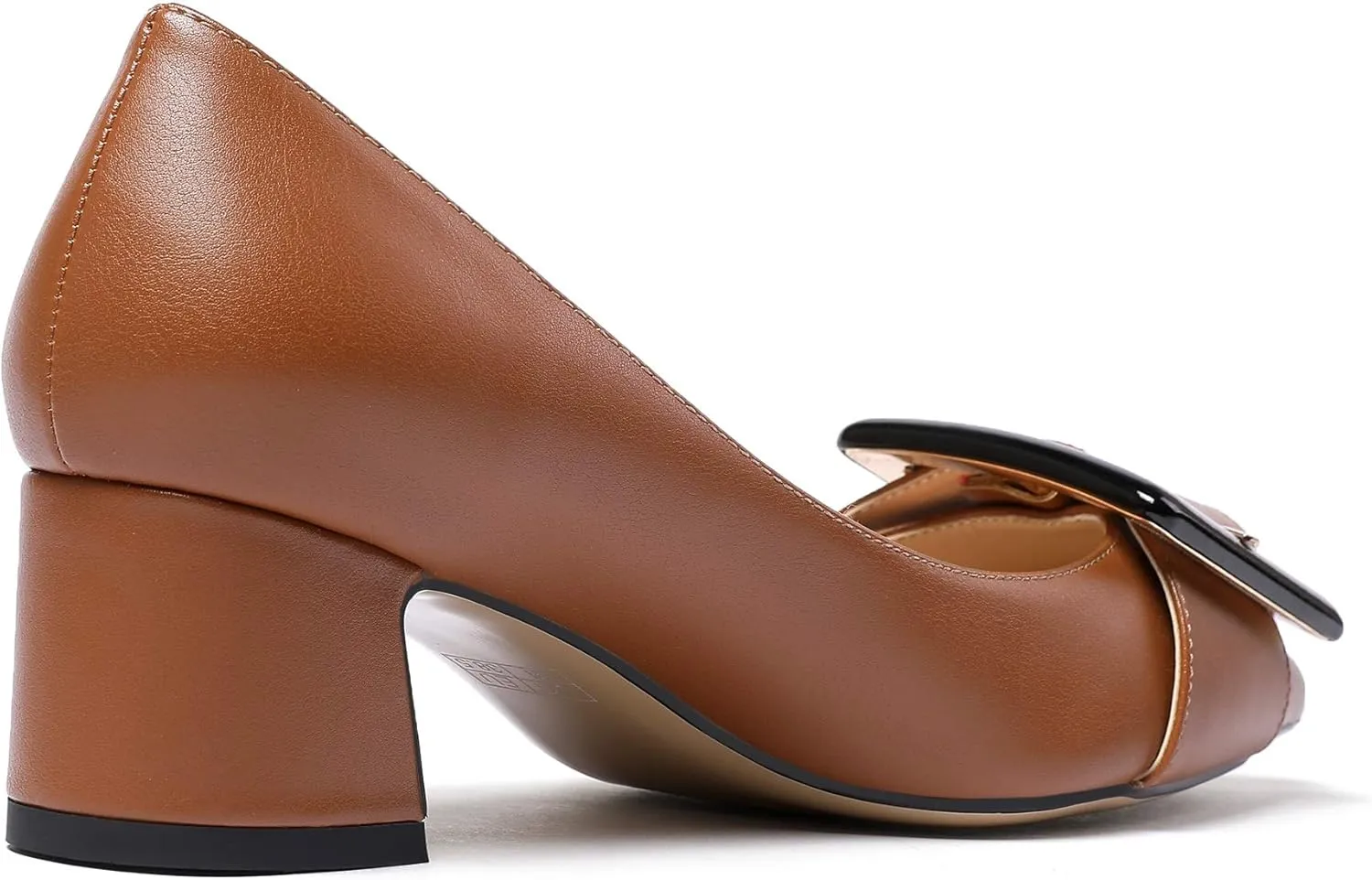 Eldof Pointed Toe Pumps,Classy 2 Inches Block Heel Chic Pumps, Confort Buckle Heel for Office Wedding Dress