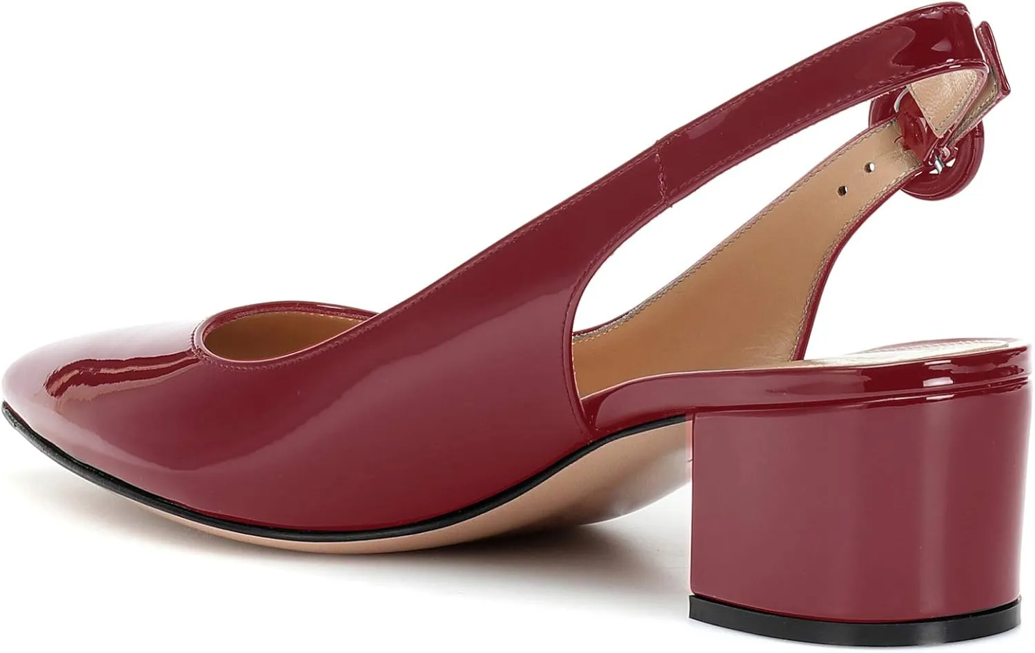 Eldof Pointed Toe Pumps,Slingback Ankle Buckle Chic Pumps,Classy Block Heel 2" Heel for Office Dress