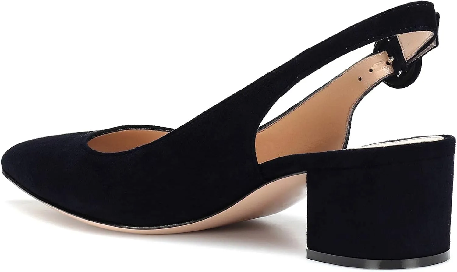 Eldof Pointed Toe Pumps,Slingback Ankle Buckle Chic Pumps,Classy Block Heel 2" Heel for Office Dress