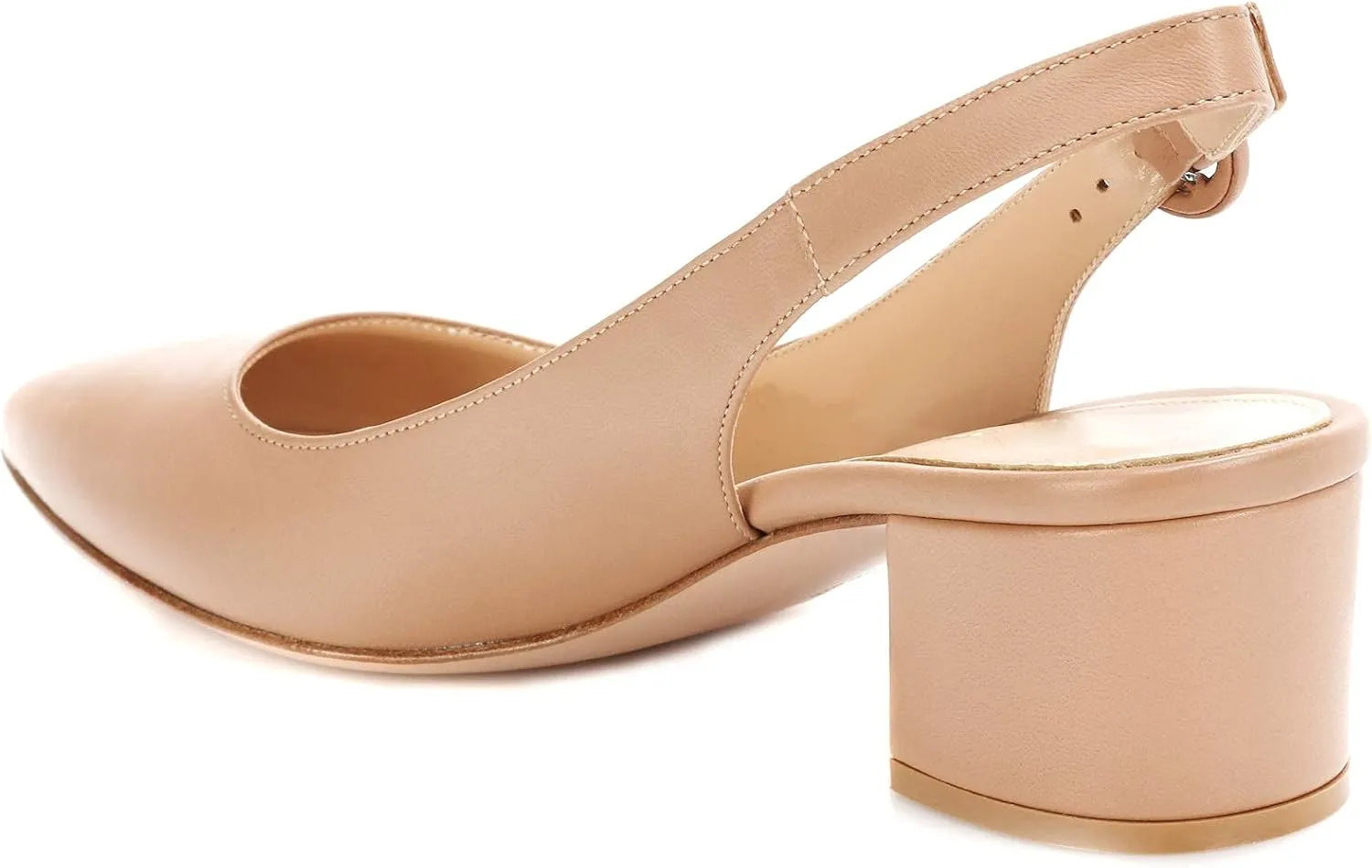Eldof Pointed Toe Pumps,Slingback Ankle Buckle Chic Pumps,Classy Block Heel 2" Heel for Office Dress