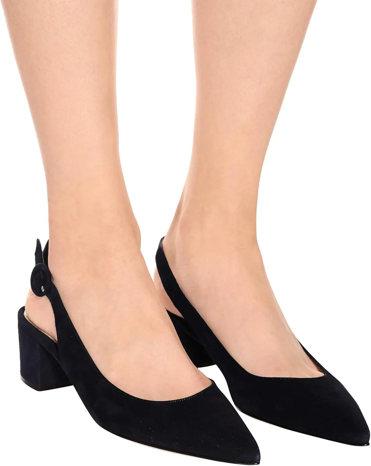 Eldof Pointed Toe Pumps,Slingback Ankle Buckle Chic Pumps,Classy Block Heel 2" Heel for Office Dress