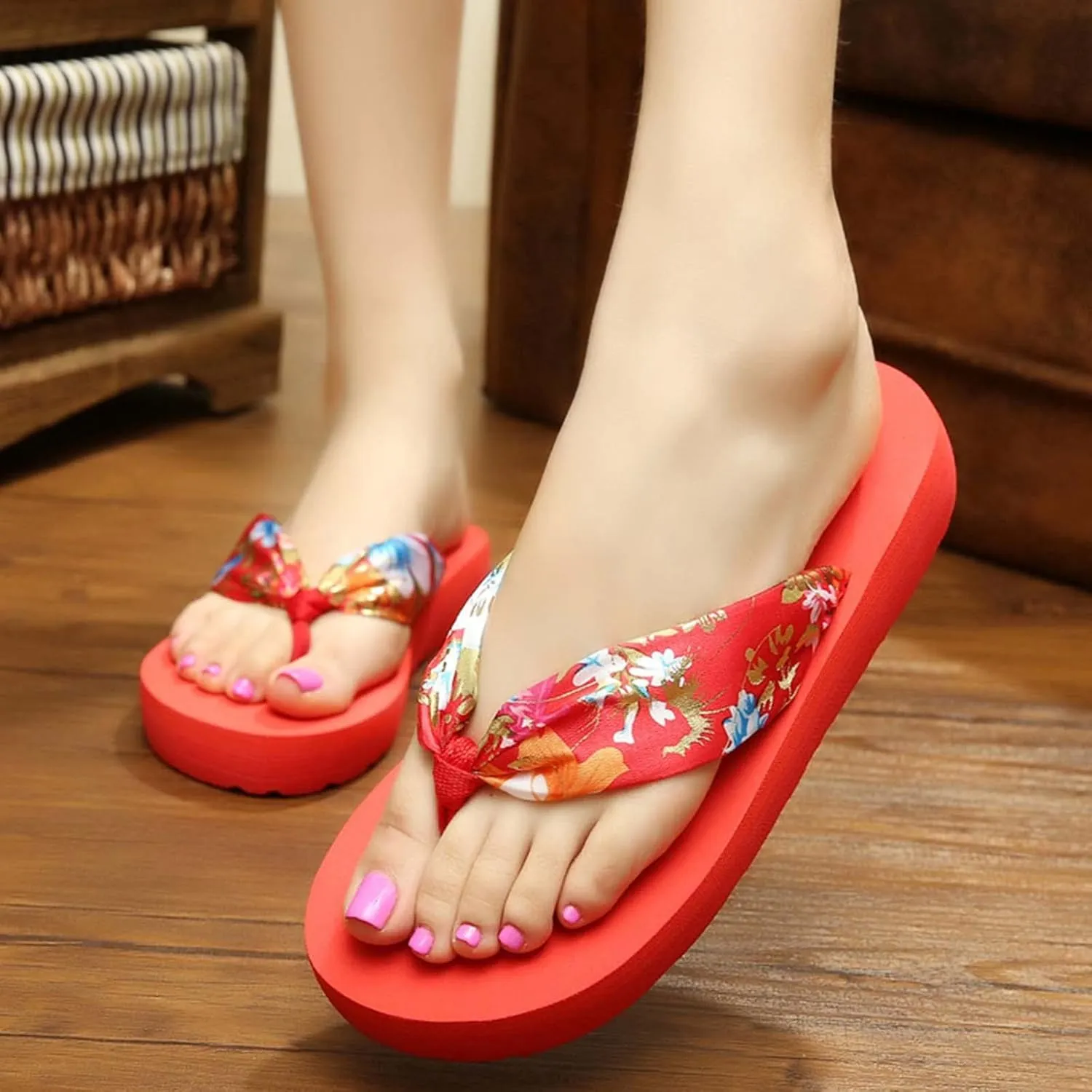 Eliogn Woman's Wedge Flip Flops Girls Summer Casual Thong Platform Sandals