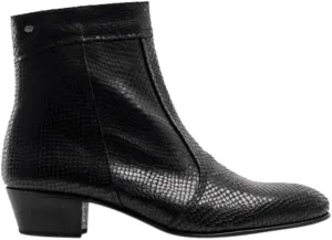 EMMANUEL Mens Premium Handcrafted Luxury 100% Real Exotic Leather Cuban Heel Smart Formal Dress Boots Made In Spain
