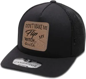 Engraving Trucker Mesh Cap Don't Flip My Witch Switch Holidays and Occasions Halloween Snapback Polyester