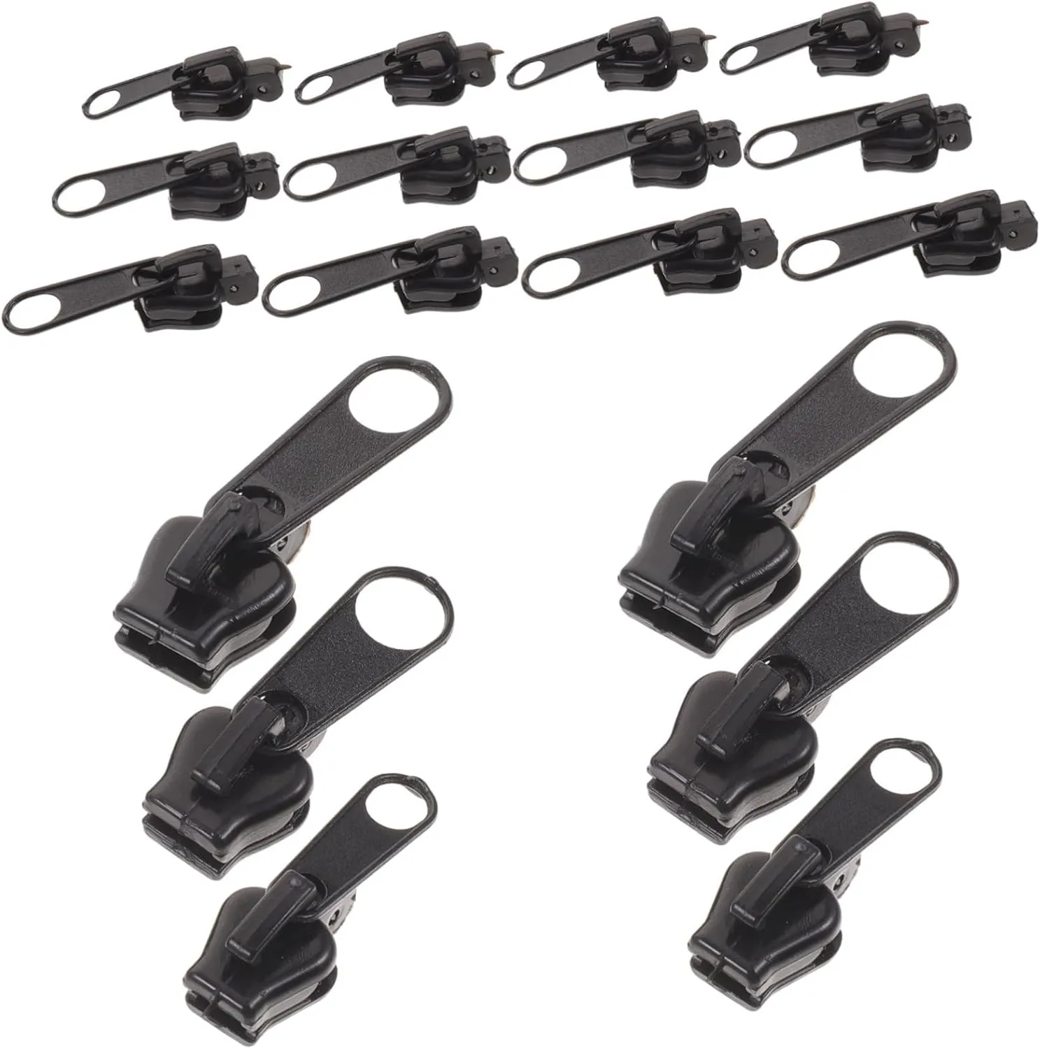 ERINGOGO 18pcs Zipper Pull Replacement Kit Durable Zipper Slider Repair for Jackets Bags Coats Easy Installation for Daily Use