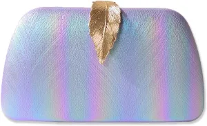 Evening Bag for Women Small Clutch Purses with Leaf-style Flip Lock Sparkly Glitter Handbag