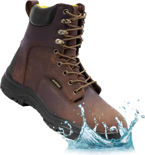 EVERBOOTS Men's Waterproof Leather Work Boots Ultra Dry Model Lightweight Utility Ankle Boot for Construction Roofing Hunting Winter Trails