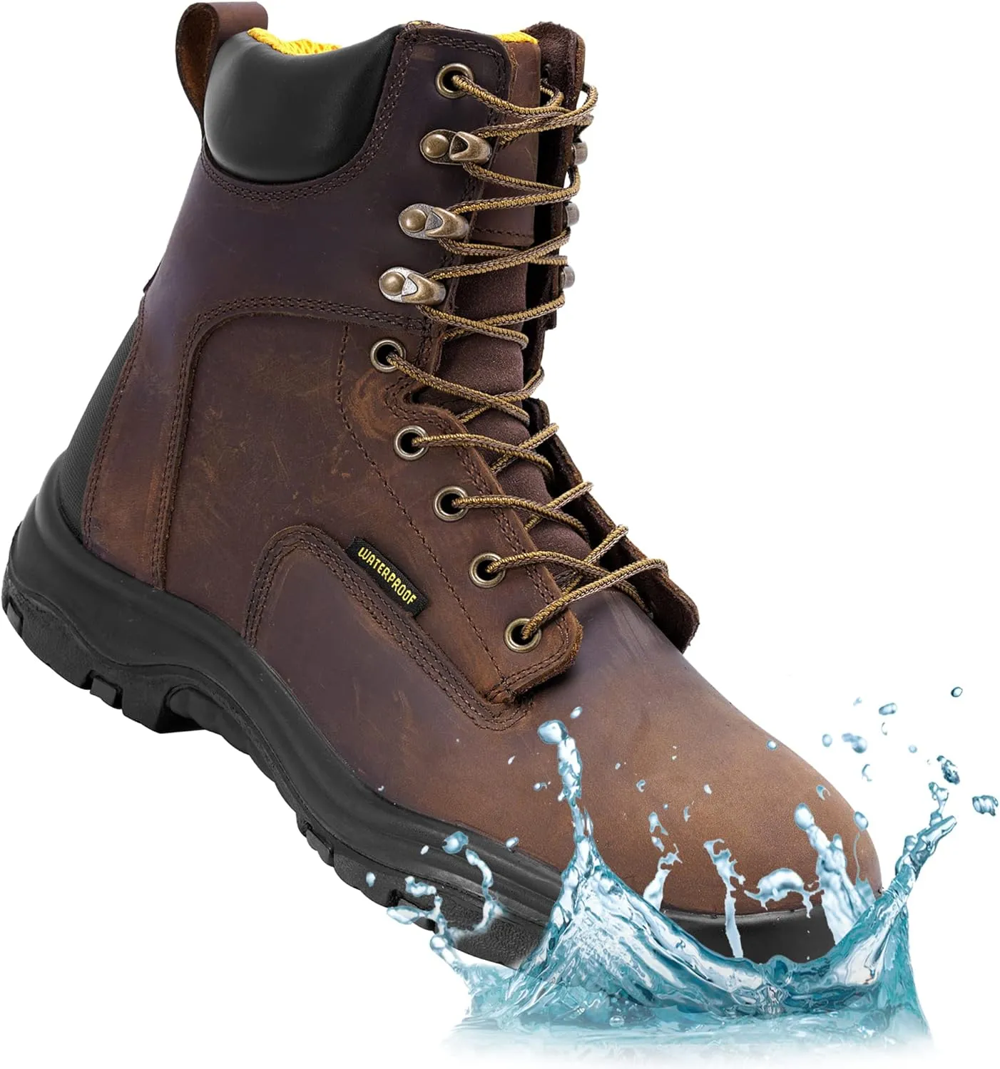 EVERBOOTS Men's Waterproof Leather Work Boots Ultra Dry Model Lightweight Utility Ankle Boot for Construction Roofing Hunting Winter Trails