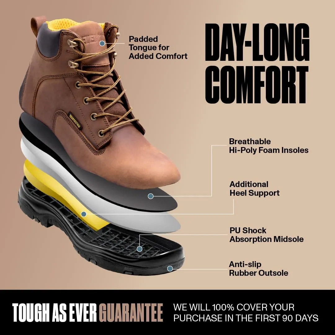 EVERBOOTS ULTRA DRY Men's Waterproof Hiking Work Boots, Lightweight Ultility Leather Shoes, Water Proof Tactical Military Outdoor Ankle Mens Boot for Construction, Roofing, Hunting, Winter Trails