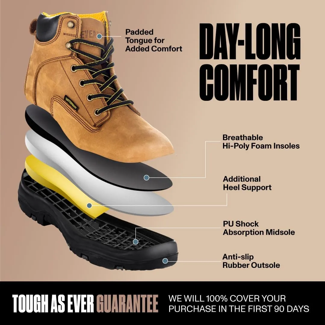 EVERBOOTS ULTRA DRY Men's Waterproof Hiking Work Boots, Lightweight Ultility Leather Shoes, Water Proof Tactical Military Outdoor Ankle Mens Boot for Construction, Roofing, Hunting, Winter Trails