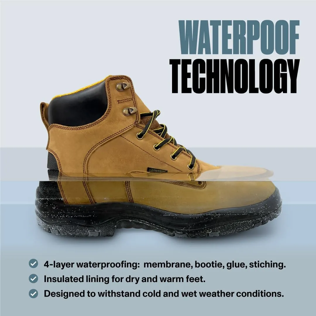 EVERBOOTS ULTRA DRY Men's Waterproof Hiking Work Boots, Lightweight Ultility Leather Shoes, Water Proof Tactical Military Outdoor Ankle Mens Boot for Construction, Roofing, Hunting, Winter Trails