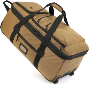 Extra Large Rolling Travel Duffle Bag with Wheels Shoes Compartment Wet Pocket 85-100L Big Expandable Duffel Bag for Men Women Heavy Duty Foldable Collapsible Luggage Camping, Brown