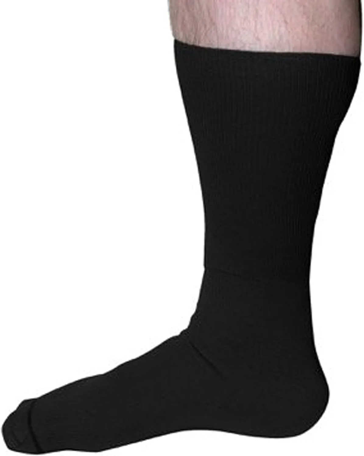 Extra Wide Lightweight Cotton Crew Comfort Fit Dress Socks (Pack of 3) Made in the USA